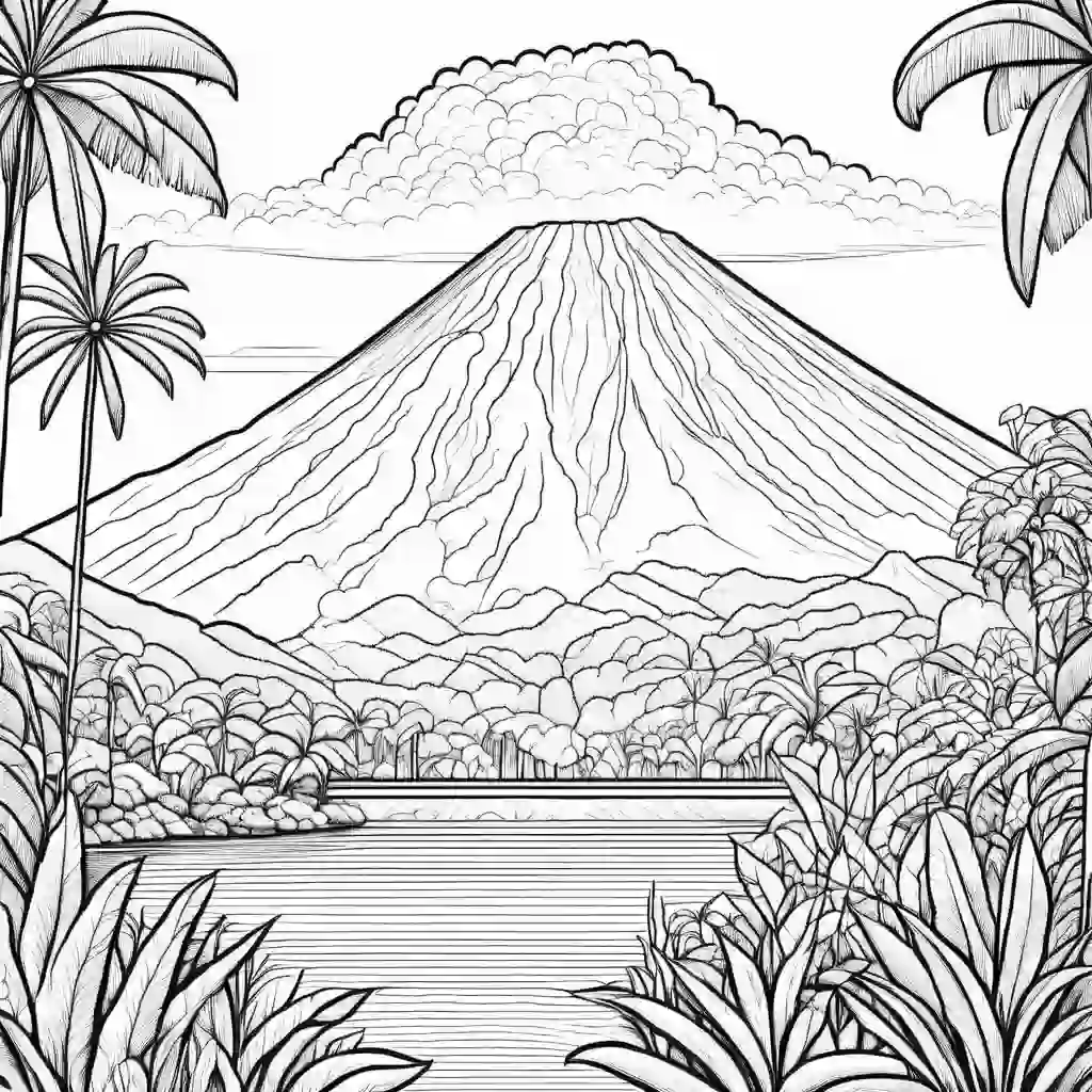 The Arenal Volcano coloring pages